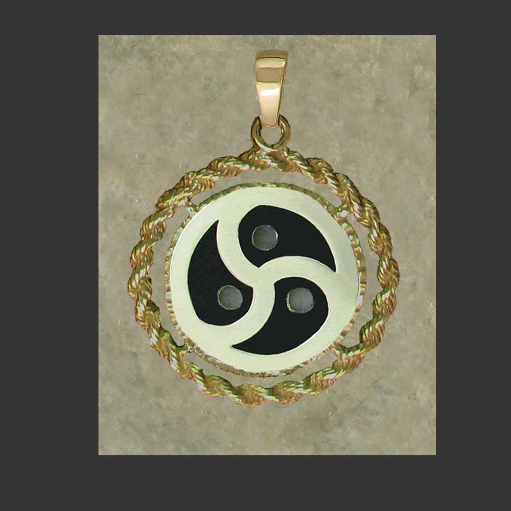BDSM Emblem Symbol Rope Frame Pendant - made in Gold