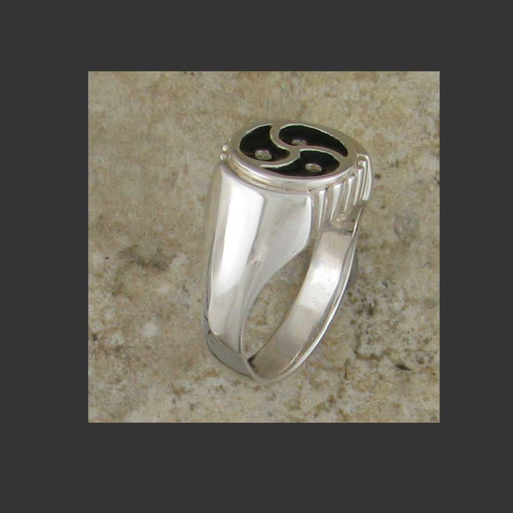 Deco Emblem Symbol Ring - Made in Sterling Silver or Gold