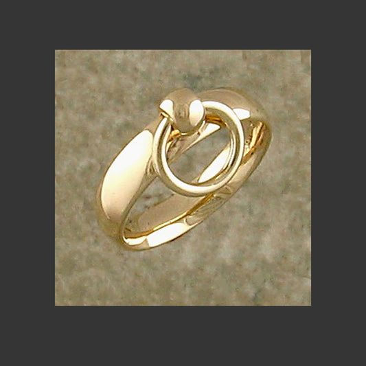 Narrow Width Rounded Collar Ring - Made in Gold
